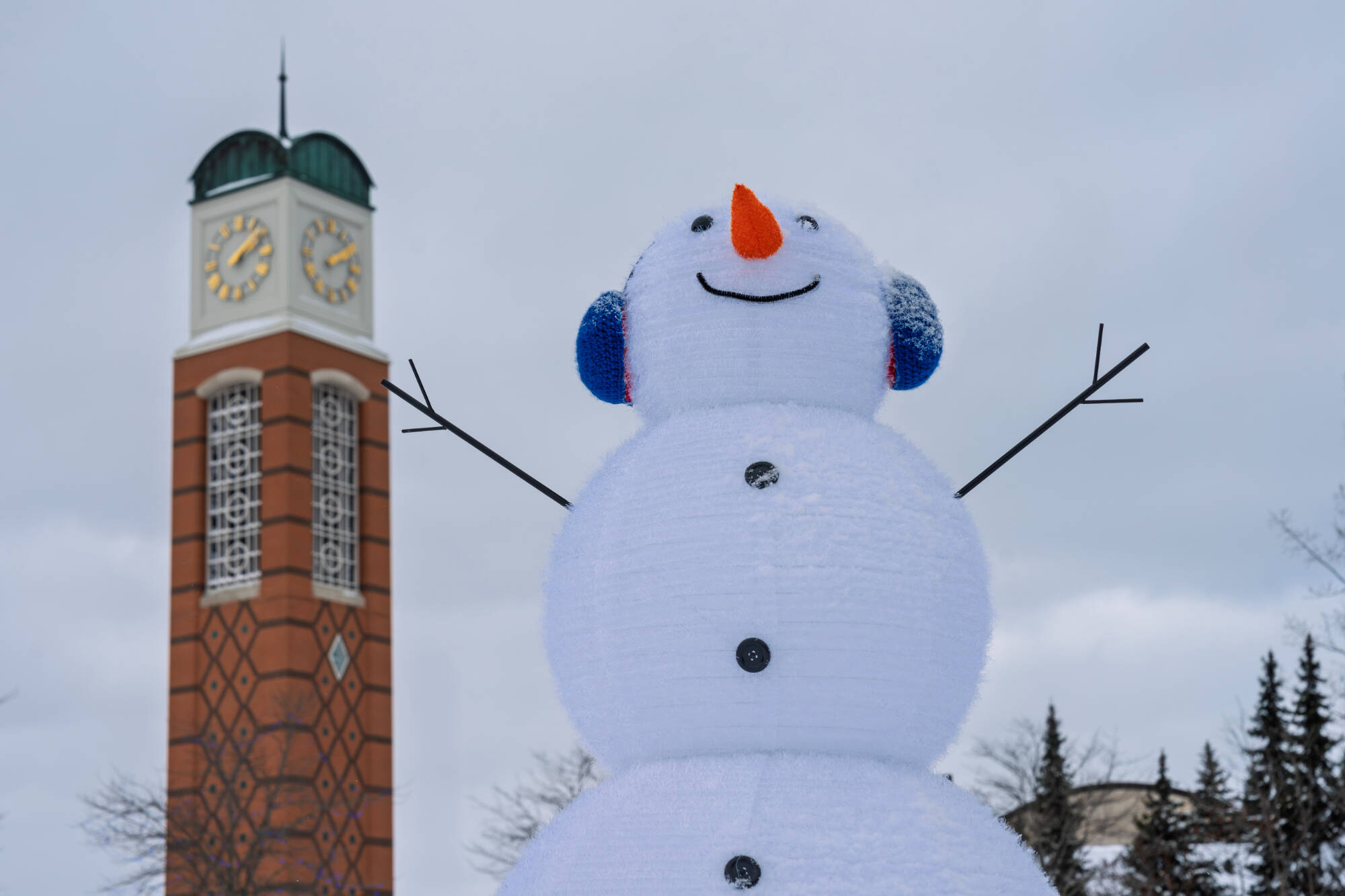 snowman at clocktower